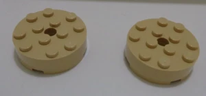 LEGO Spares Parts 87081 Round Brick 4x4 Tan x2 - Picture 1 of 1