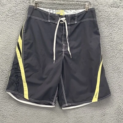 Billabong Shorts Men's 32 Gray Yellow Striped Hybrid Mesh Active Quick Dry Beach - Image 1 of 4