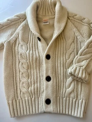 NUEVO SIN ETIQUETAS Niños 4 Gymboree HOLIDAY SHINE Mezcla de Algodón Crema Cable Abotonable SUÉTER Foto 1 de 4