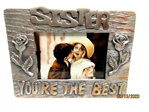 Sister You're The Best Picture Frame Embossed Metal The Thomas Collection New - Picture 1 of 3