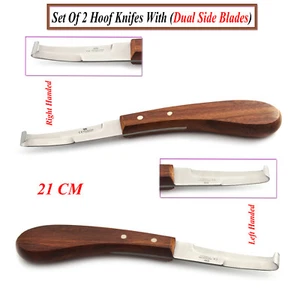X2 Casco Cuchillo Largo Doble Filo Derecho Izquierdo Cuchillos veterinary Pezuña - Imagen 1 de 3