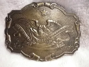 1975 Gander Mountain 2nd Amendment Belt Buckle RIGHT TO BEAR ARMS / gun Brass - Picture 1 of 7