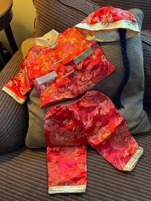 Disfraz Chino Año Nuevo Bebé Niño Niña Conjunto con Sombrero Talla 9-12 Meses Foto 1 de 3