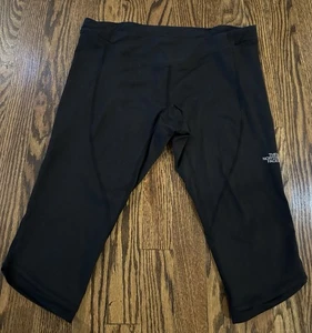 THE NORTH FACE Capri Cropped Legging Black Size L Key Pocket & Inside Drawstring - Picture 1 of 10