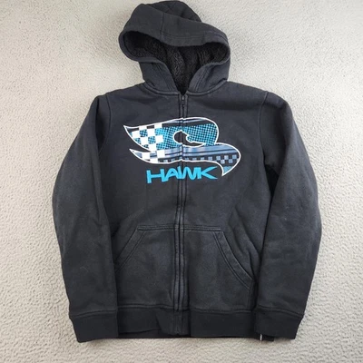 Tony Hawk Y2K Sudadera con Capucha Niños Grande Negra Cremallera Completa Forrada Sherpa Patín Polar Chaqueta Foto 1 de 4