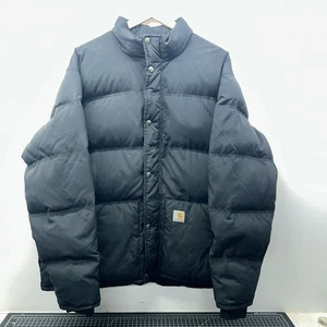 Y2K Carhartt Zip Up Snap Black Puffer Jacket Size XL - Bild 1 von 15