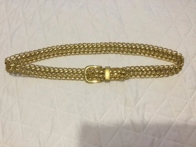 КРАСИВЫЙ ВИНТАЖНЫЙ ДИСКО ремень золотая цепочка ссылка вечеринки 70-х 80-х вид размер средний - Изображение 1 из 4