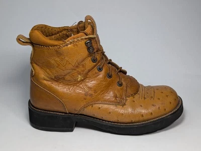 Ariat Tan Leather Ostrich Riding Boots Women's Size 8.5 B Western 16303 - Image 1 of 4