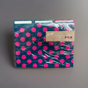 Divoga File Folders 6 Count Pink Polka Dot & Stripe 3 Designs 3 Tab Positions Of - Picture 1 of 6