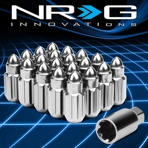 NRG LN-LS510SL-21 20Pc M12x1.25 50mm Bullet Shaped Close End Wheel Lug Nut w/Key - Picture 1 of 6