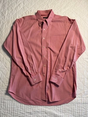 Camisa de Vestir Gitman Bros. Para Hombres Roja Micro Algodón Manga Larga Formal Talla 16.5 35 Foto 1 de 4