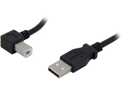 StarTech.com USBAB2ML 6 ft. Black USB 2.0 A to Left Angle B Cable - M/M - Image 1 of 3