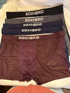 Box Hero Bamboo Boxer Briefs 4XLarge 5Pk Built In 3 D Pouch Breathable New - Picture 1 of 7