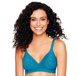 Hanes DHU08 HUO8 Sujetador sin aros Talla grande Endless Blue Dot - Imagen 1 de 1