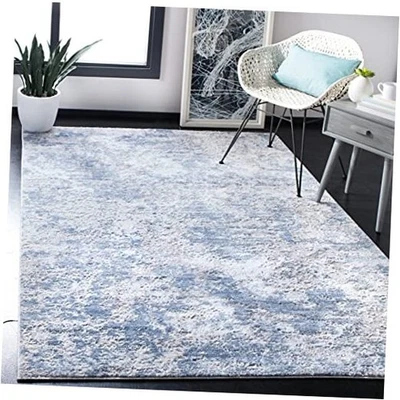  Amelia Collection Area Rug - 6' x 9', Grey & Blue, Modern Abstract Design,  - Image 1 of 4