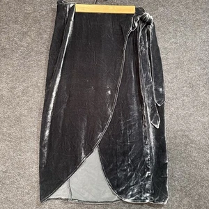 REFORMATION WRAP VELVET GRAY SKIRT SIZE M - Picture 1 of 10
