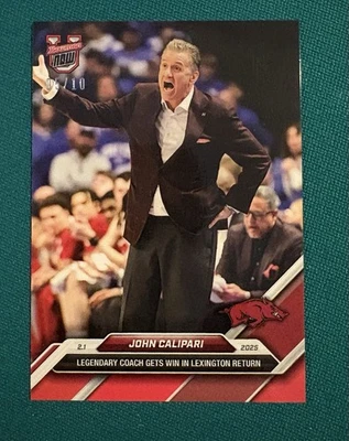 2024 Topps Bowman U Now John Calipari Arkansas Razorbacks /10 Red Parallel Card  - Image 1 of 2