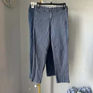 Bundle 2 pairs of boys blue khakis from crewcuts since 12 slim adjustable - Picture 1 of 7
