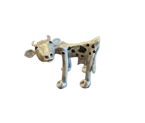 STEPPER Whimsical Pewter Longhorn Cow Figurine Sculptures  Collectible - Picture 1 of 9