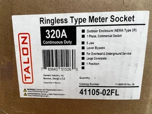 Enchufe medidor tipo anillo Siemens/Talon 400 amperios 120/240v (320A continuo) - Imagen 1 de 13