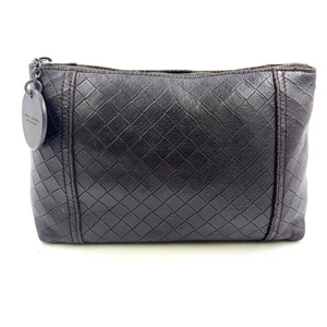 BOTTEGA VENETA Intrecciato Pouch Dark brown Leather - Picture 1 of 8