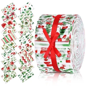 Hosuly 40 Pcs Christmas Jelly Fabric for Quilting Roll Red and Green Fabric R... - Picture 1 of 6