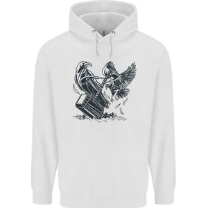 Hammer and Raven Vikings Childrens Kids Hoodie - Picture 1 of 68