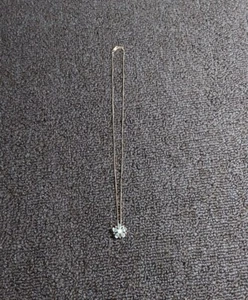 Silver & Blue Floral Flower Pendant Necklace 18" - Picture 1 of 5