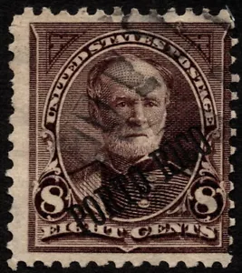 Puerto Rico Stamp Scott # 213 - 8 Cents Violet Brown General Sherman Issue VG-F - Picture 1 of 1