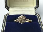 0.50Ct Diamond Ring 9Ct Gold Cluster Champagne / Cognac Diamonds Ring - Size S