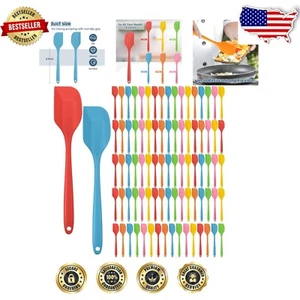 Colorful Silicone Scrapers - 84 Pcs 8.3 Inch Heat Resistant Kitchen Spatula Set - Picture 1 of 9