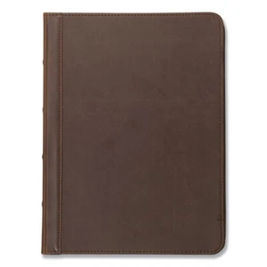 Samsill 70836 11" x 8.5" Dark Brown Vinyl Vintage Hardback Zipper Portfolio New - Picture 1 of 5