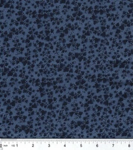 Tela tonal de follaje mini vid azul marino 100 % algodón vendida por 1/4 yarda - Imagen 1 de 1