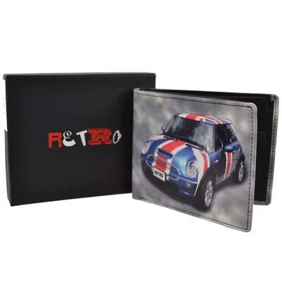 Mens Top Quality Leather Wallet by Golunski; Retro Mini Cooper Union Jack Gif... - Image 1 of 3