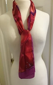 Vintage Worthington 52 Inch Multi-Color Floral Silk Scarf - Picture 1 of 6