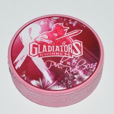 GWINNETT GLADIATORS Pink in the Rink 2014 ECHL COLORED HOCKEY PUCK Blank Back