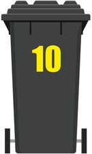 WASTE/REFUSE/RECYCLING WHEELIE BIN NUMBER Vinyl Sticker LARGE 7.7'' 19.5cm High