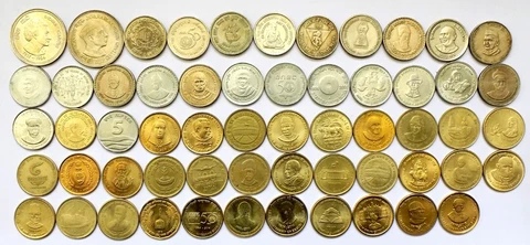 1984-2019 -5 Rs. Copper-Nickel, Brass, Steel RARE Full Set - 58 Coins Lot- India Cover