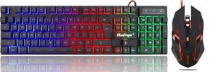 Combo de teclado y mouse para juegos RGB con cable USB con retroiluminación LED - Imagen 1 de 8