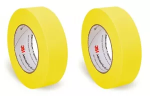 3M 06654 Two Rolls Yellow Automotive Refinish Masking Tape 1-1/2" x 60yds - Picture 1 of 1