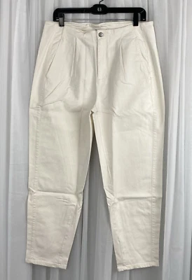 Pantalones de mamá plisados cónicos marfil natural talla 14 Eileen Fisher nuevos $178 Foto 1 de 4