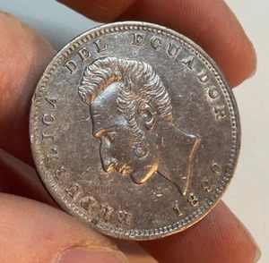 Ecuador - 1890 Large Silver Sucre - Scarce & Nice - Picture 1 of 5