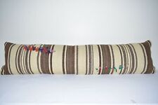 12" x 52" Bohemian Bedding Wool Kilim Pillow Cover Handmade Hippie Bed Pillow