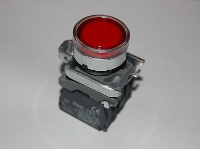 1PC 22MM Illuminated pushbuttons with flush push Fits XB4BW34G5 110/120V RED - Image 1 of 4