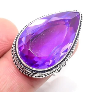 Iolite Quartz Gemstone Handmade 925 Sterling Silver Jewelry Ring Size 7.5" - Picture 1 of 1