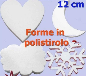 10 FORME IN POLISTIROLO CUORE LUNA STELLA NUVOLA CM 12 ADDOBBI VETRINE UFFICI - Imagen 1 de 1