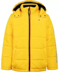 Tommy Hilfiger WARM YELLOW Little Boys Classic Logo Puffer Jacket, US 4 - Picture 1 of 3