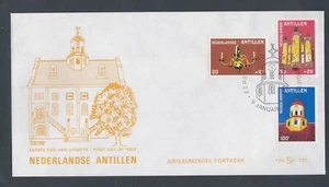 NETHERLANDS ANTILLES 1980 FDC CHURCH CHANDELIER 210th ANV OF FT CHURCH + CACHET - Picture 1 of 1