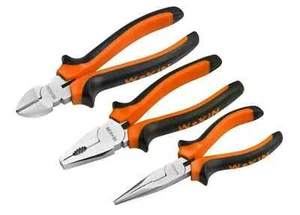 3 Combination Heavy Duty Pliers Set Kit Soft Grip Long Nose Side Cutters Steel - Picture 1 of 6