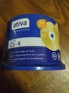 1 NEW Ativa CD-R  52x 700Mb 80 minutes  50 Pack *Sealed* - Picture 1 of 8